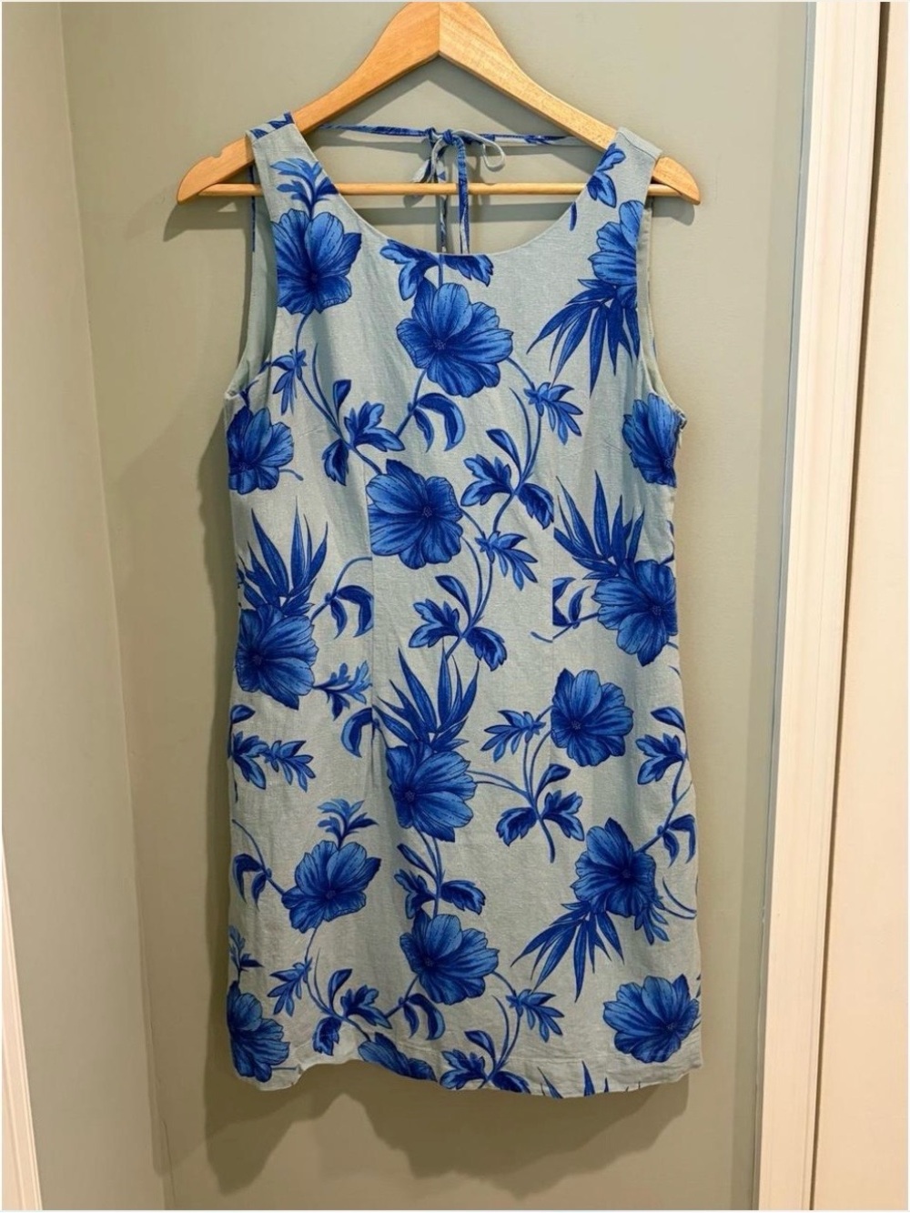 Calypso St Barth Women's Farm Dress S Anthropologie Rio Blue Linen